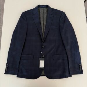 NWT Canaletto Navy Checkered Men's Porto Suit Blazer Sport Coat